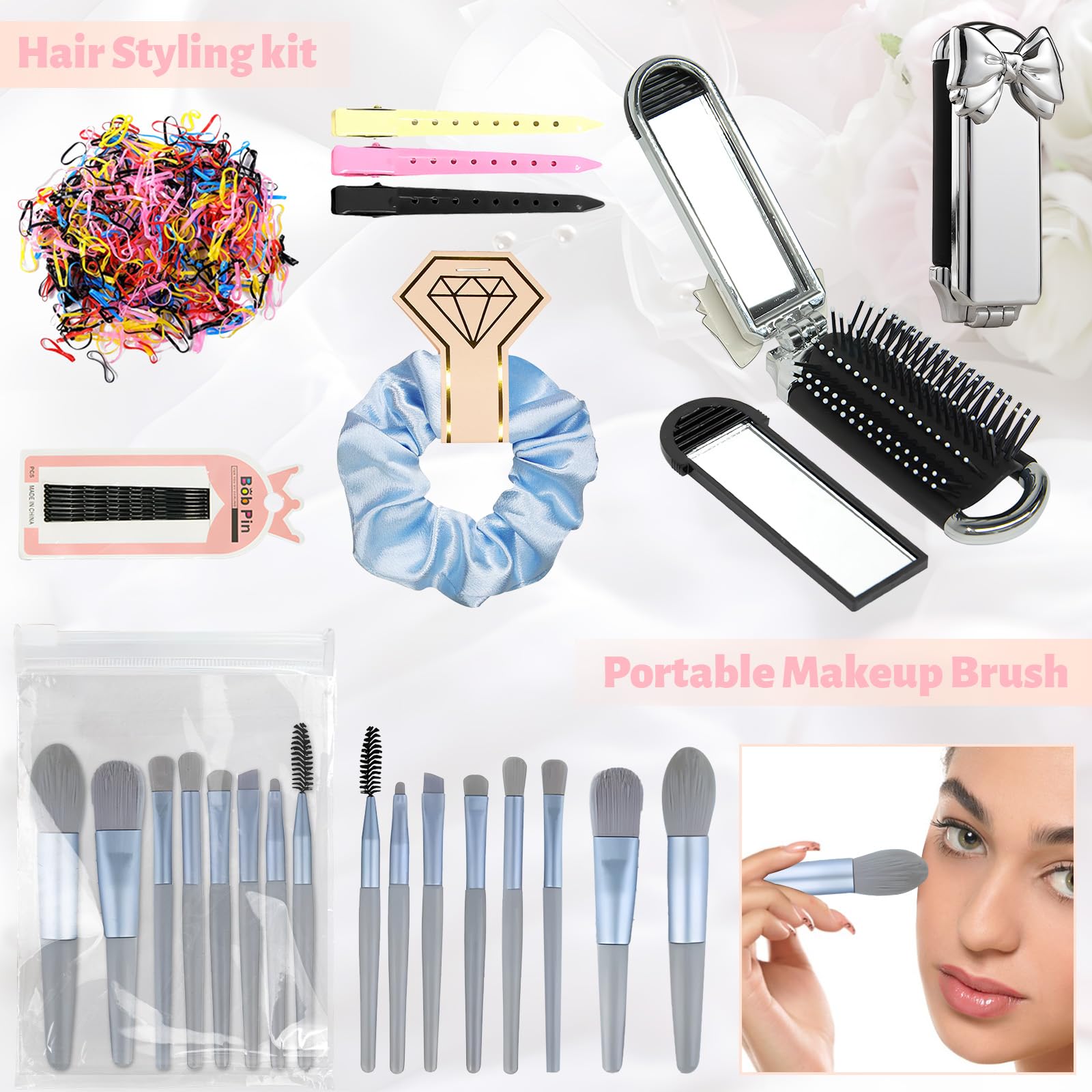 Eclatbox retractable brush for portable makeup on the go