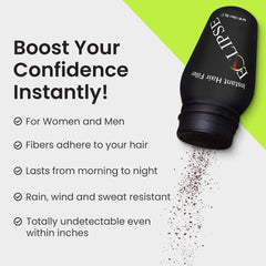 Eclipse Hair Fibers Dark Blonde thinning-area close-up for natural-looking blend.