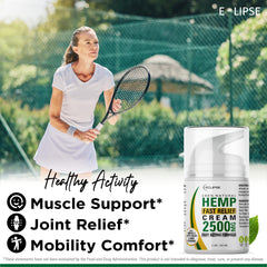Eclipse Hemp Cream deep-penetrating formula delivers quick soothing on skin.
