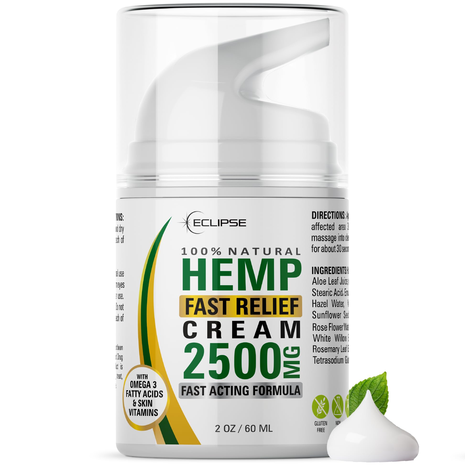 Eclipse Hemp Seed Oil appears in product visuals emphasizing healthy skin.