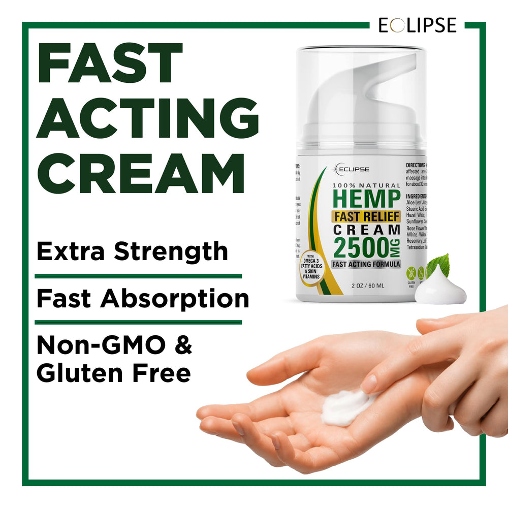 Eclipse Hemp Cream Made in USA seal on clean packaging.