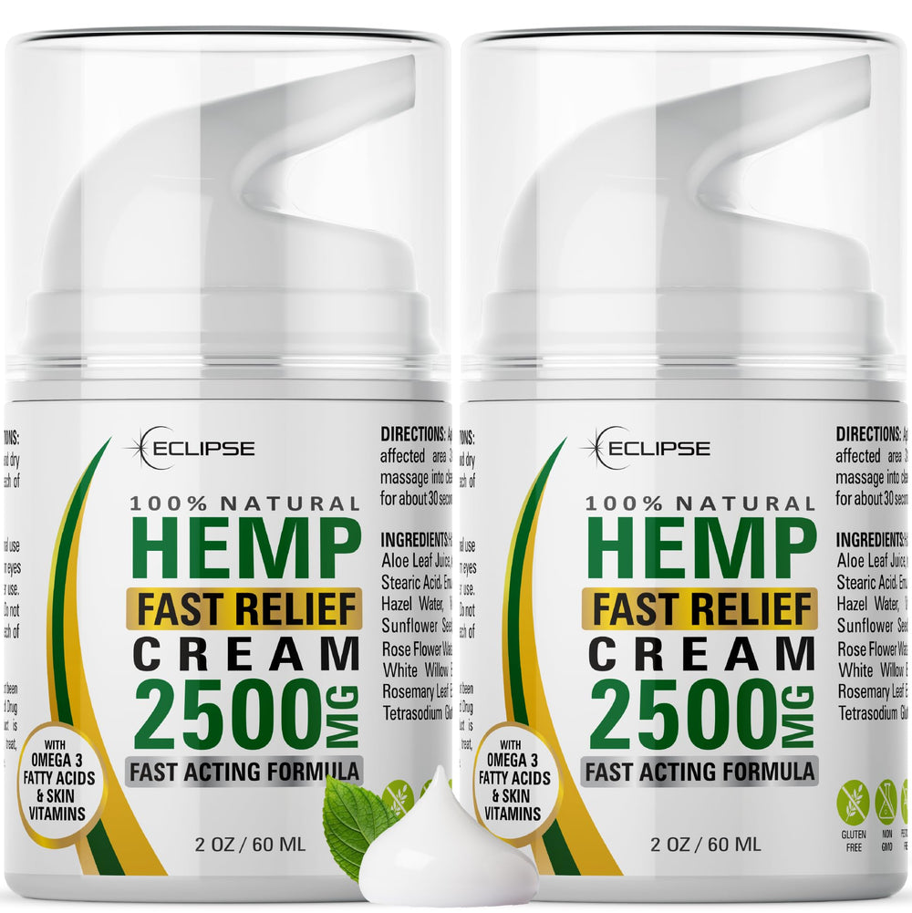 Eclipse Hemp Cream texture shows a non-greasy, fast-absorbing finish.