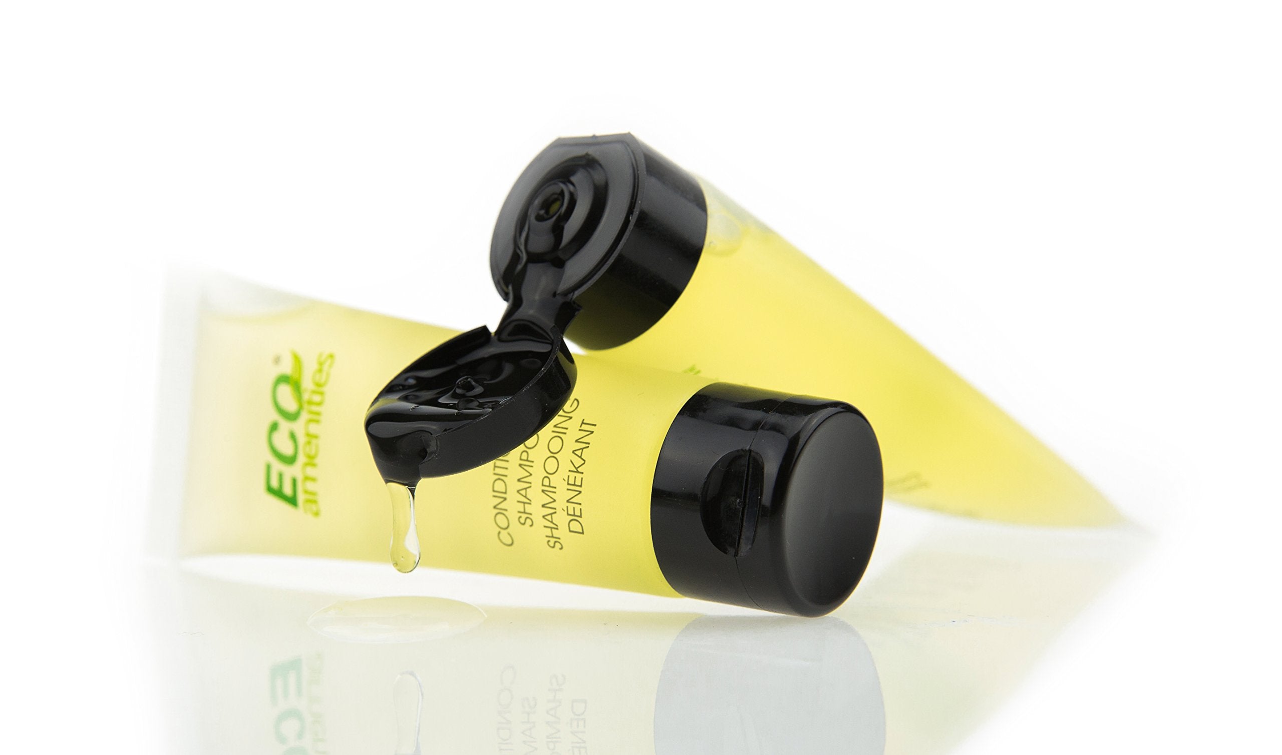 Eco Amenities cruelty-free logo visible, appealing to guests seeking ethical care.