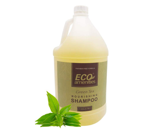 Eco Amenities gallon conditioner with tea tree for nourished hair after travel.