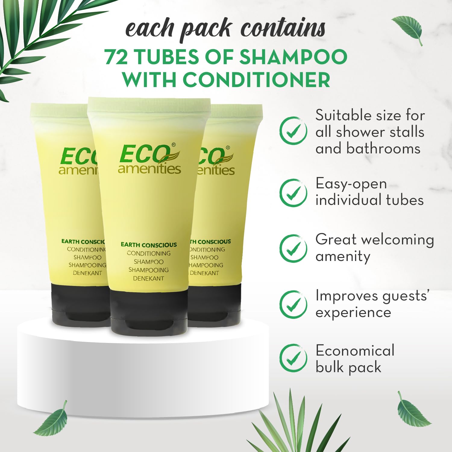 Green tea scented shampoo and conditioner offering a mild cleanse for all hair types