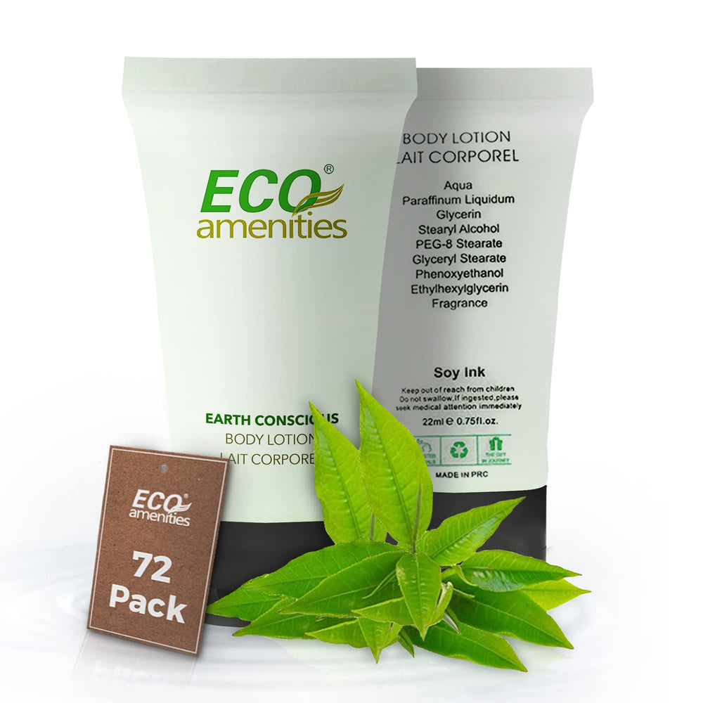 ECO Amenities mini lotion bulk 72-count packaging for hotels keeps guests moisturized on the go