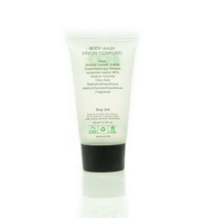 Individual wrapped tubes of Eco Amenities body wash for easy hotel replenishment.