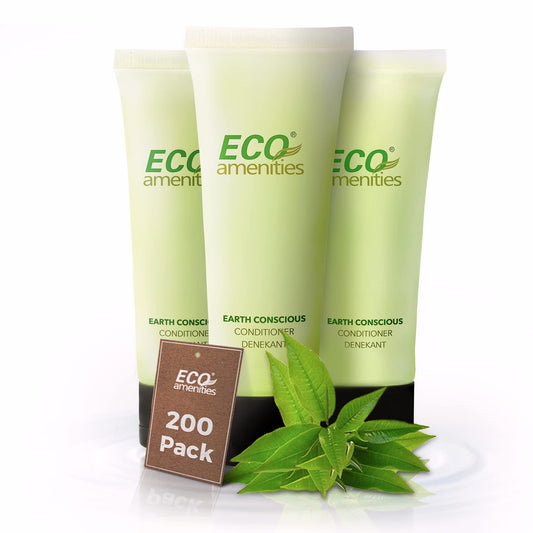 ECO Amenities travel-size conditioner bottle for hotels with convenient 30ml tubes.