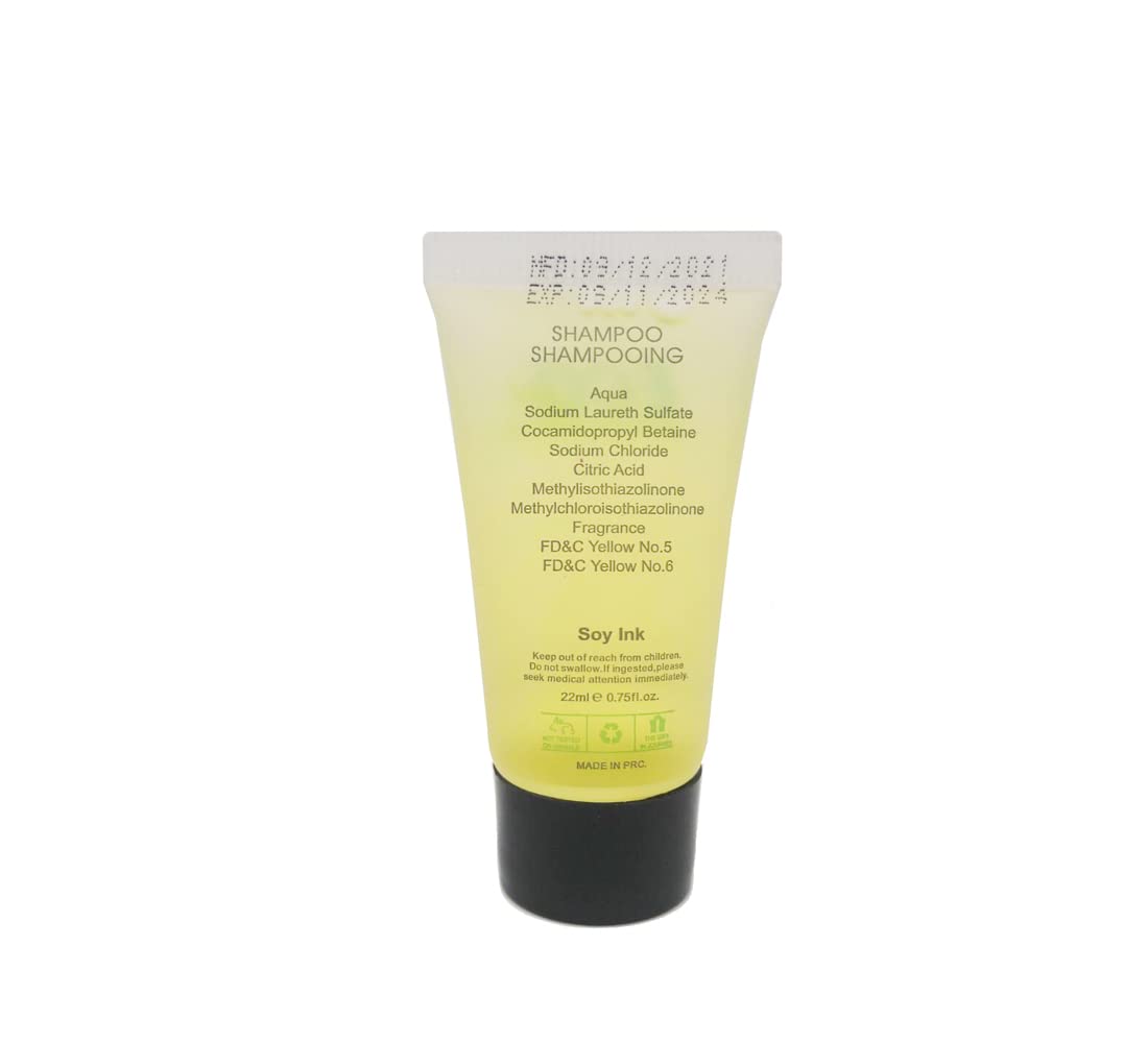 Eco Amenities TSA-approved travel size shampoo tubes for carry-on packing.