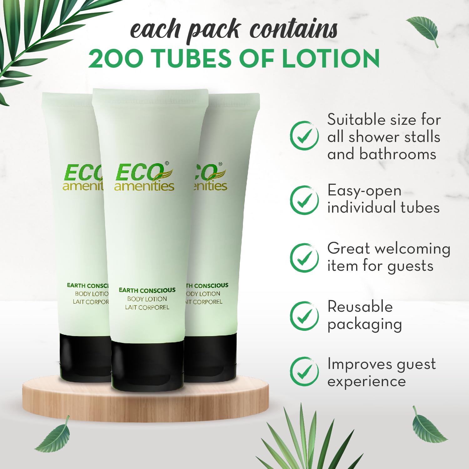 Eco Amenities unisex hydrating lotion suitable for all skin types in hospitality.