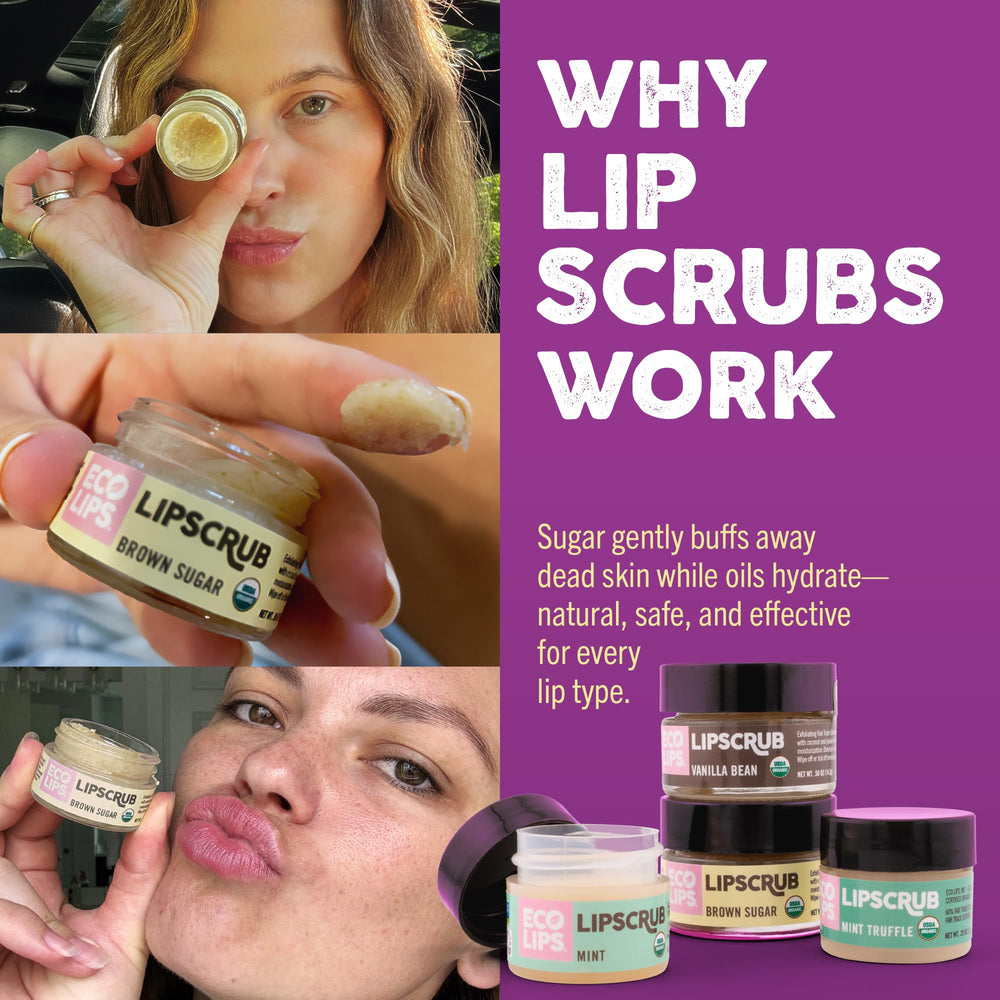 Eco Lips Application Shot: simple lip scrubbing to prep lips