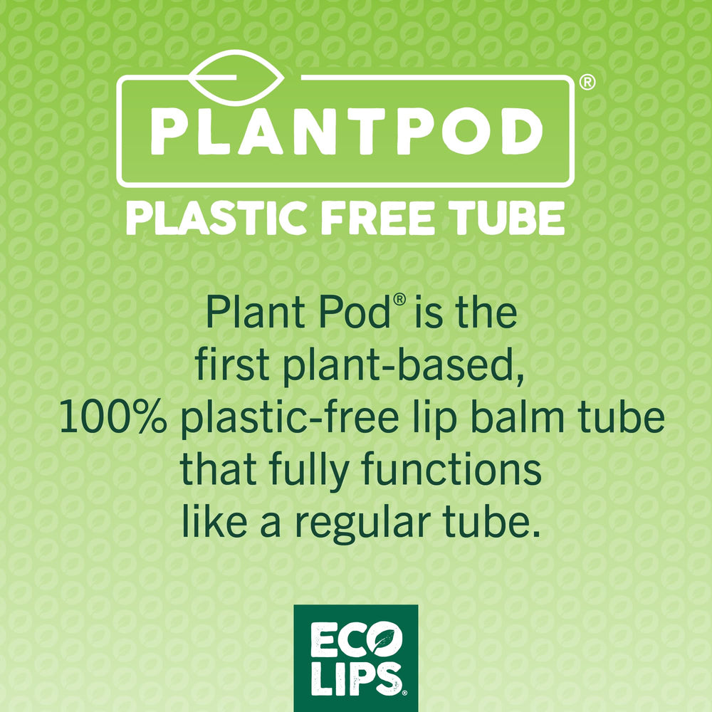 Eco Lips Candy Cane Lip Balm plant pod packaging detail.