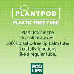 Eco Lips Candy Cane Lip Balm plant pod packaging detail.