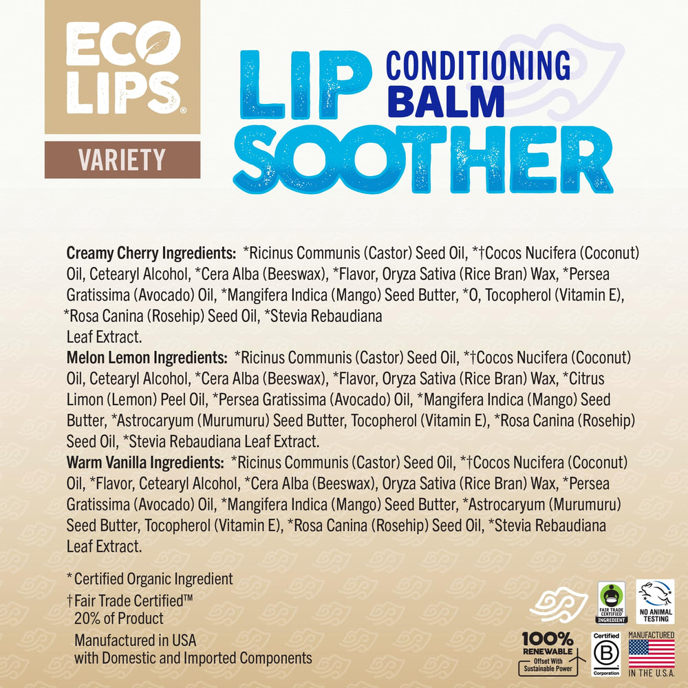 Eco Lips clean vegan formula emphasizes simple, safe ingredients