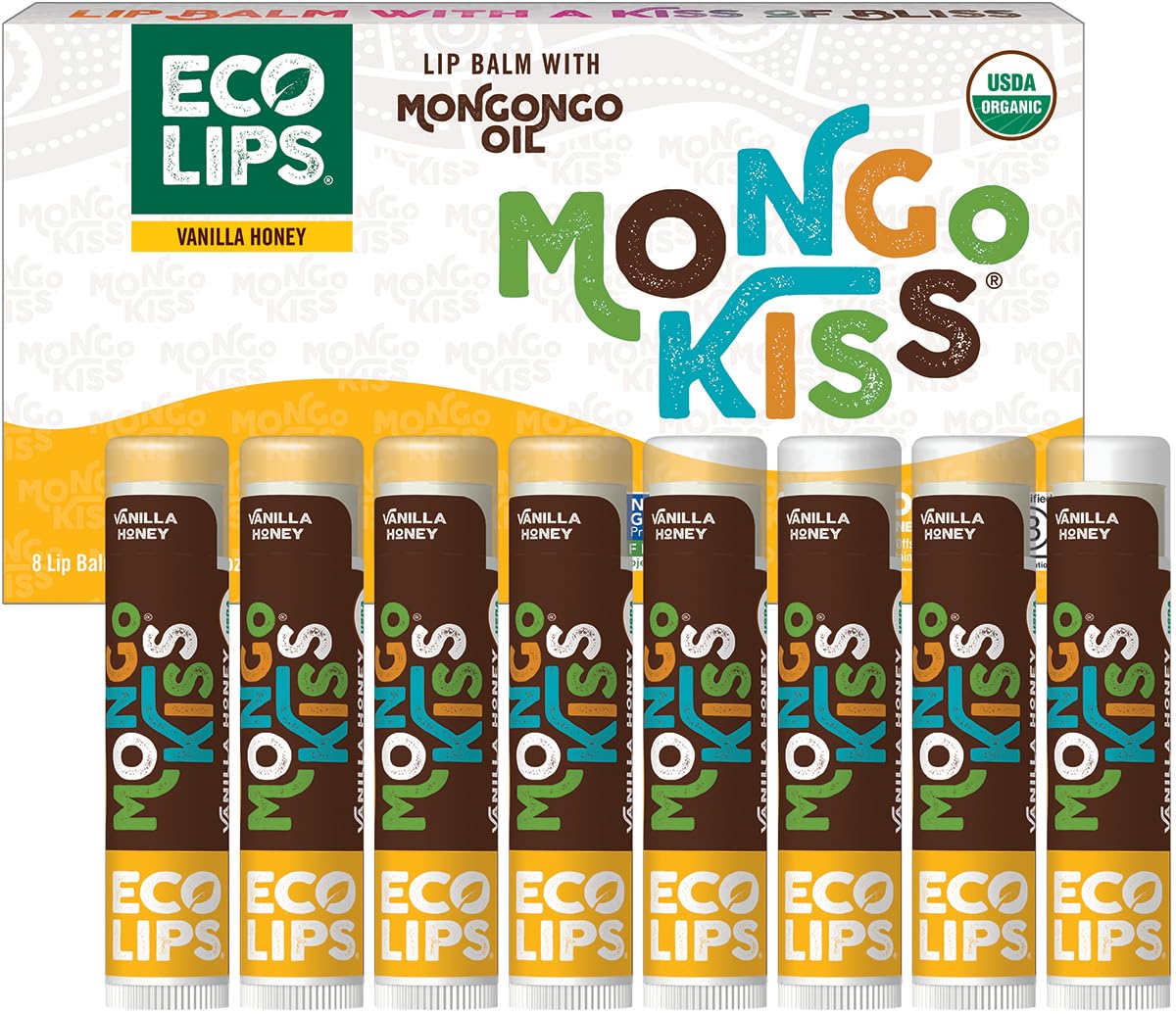 Eco Lips Mongo Kiss 8-pack tubes provide daily lip moisture.