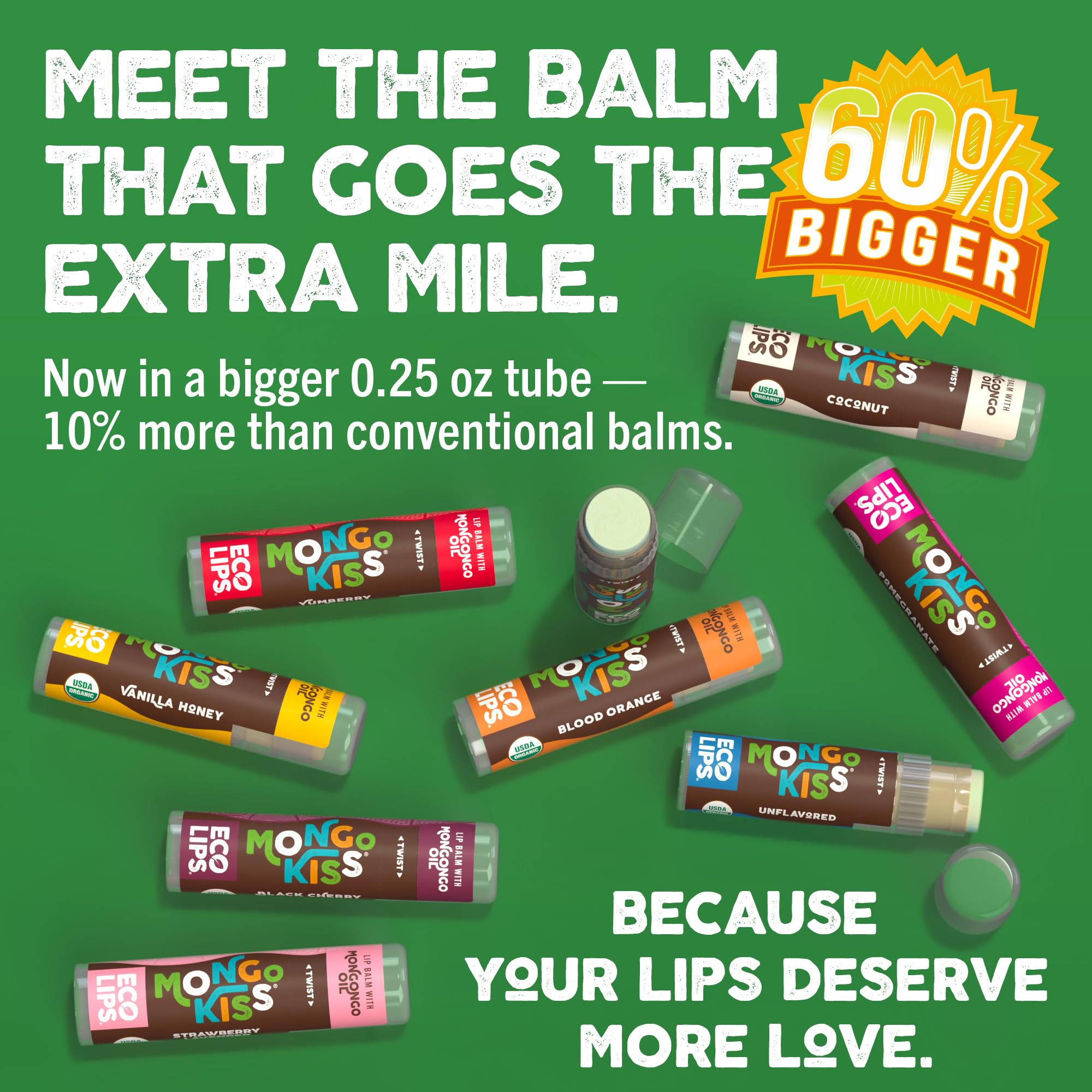 Eco Lips Mongo Kiss Black Cherry balm for lasting hydration and gloss.