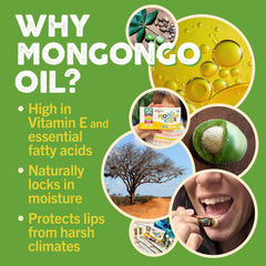 Eco Lips Mongo Kiss contains mongongo oil for nourishing lip skin.