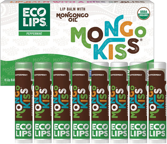 Eco Lips Mongo Kiss lip balm set packaging, ready gift with all-organic care.