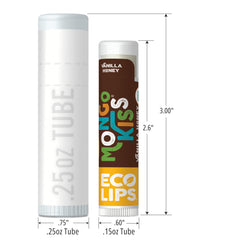 Eco Lips Mongo Kiss tube front showing minty balm for quick moisture.
