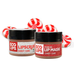 Eco Lips vanilla mint candy cane lip scrub jar for gentle exfoliation and smoother lips