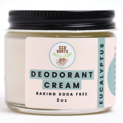 ECO ROOTS natural deodorant cream packaging shows a clean, sustainable design for daily use.