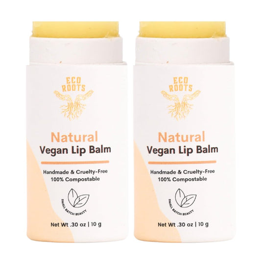 ECO ROOTS natural lip balm 2 pack for long-lasting hydration.