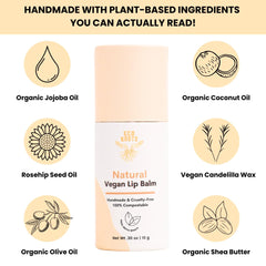 Eco Roots organic coconut oil infusion nourishes lips gently.
