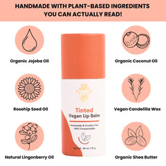 Close-up of organic ingredients in ECO ROOTS lip balm for hydration.