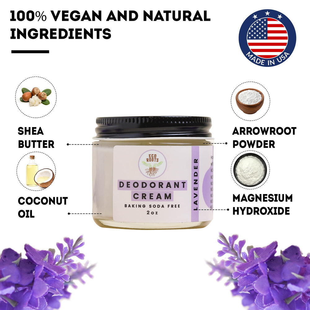 Eco Roots zero aluminum and sulfates for clean body care.