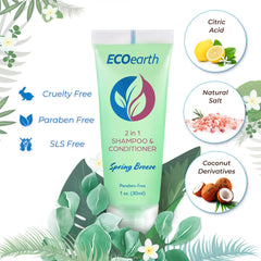 EcoEarth 100-pack travel toiletries bulk packaging for guest rooms.
