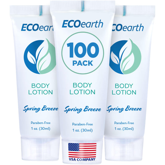 EcoEarth travel-size lotion bottle with Spring Breeze scent for guest amenities.