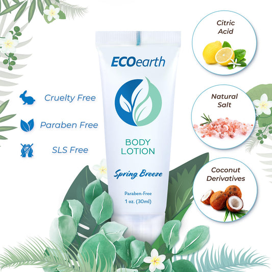 EcoEarth lotion pump top in travel size for easy application.