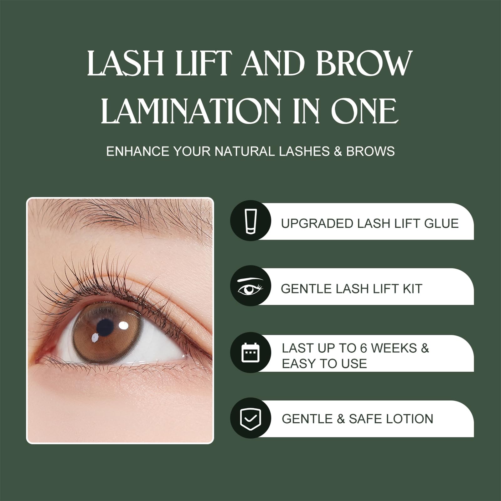 ECOFAN Lash Lift Kit professional-use setup with tools and cups.