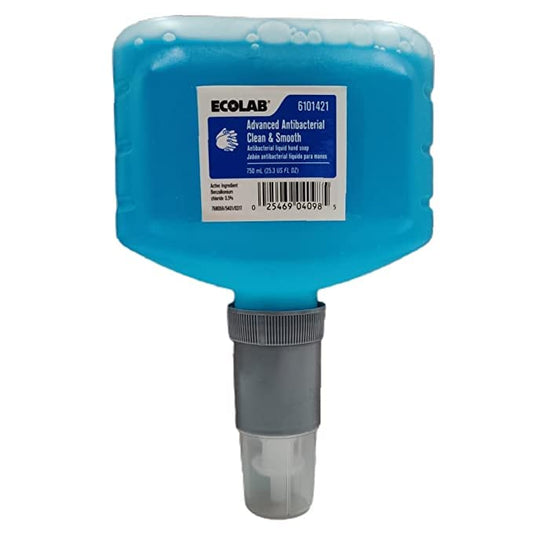 Ecolab Advanced Clean and Smooth Soap bottle; moisturizers for comfortable daily hand washing.