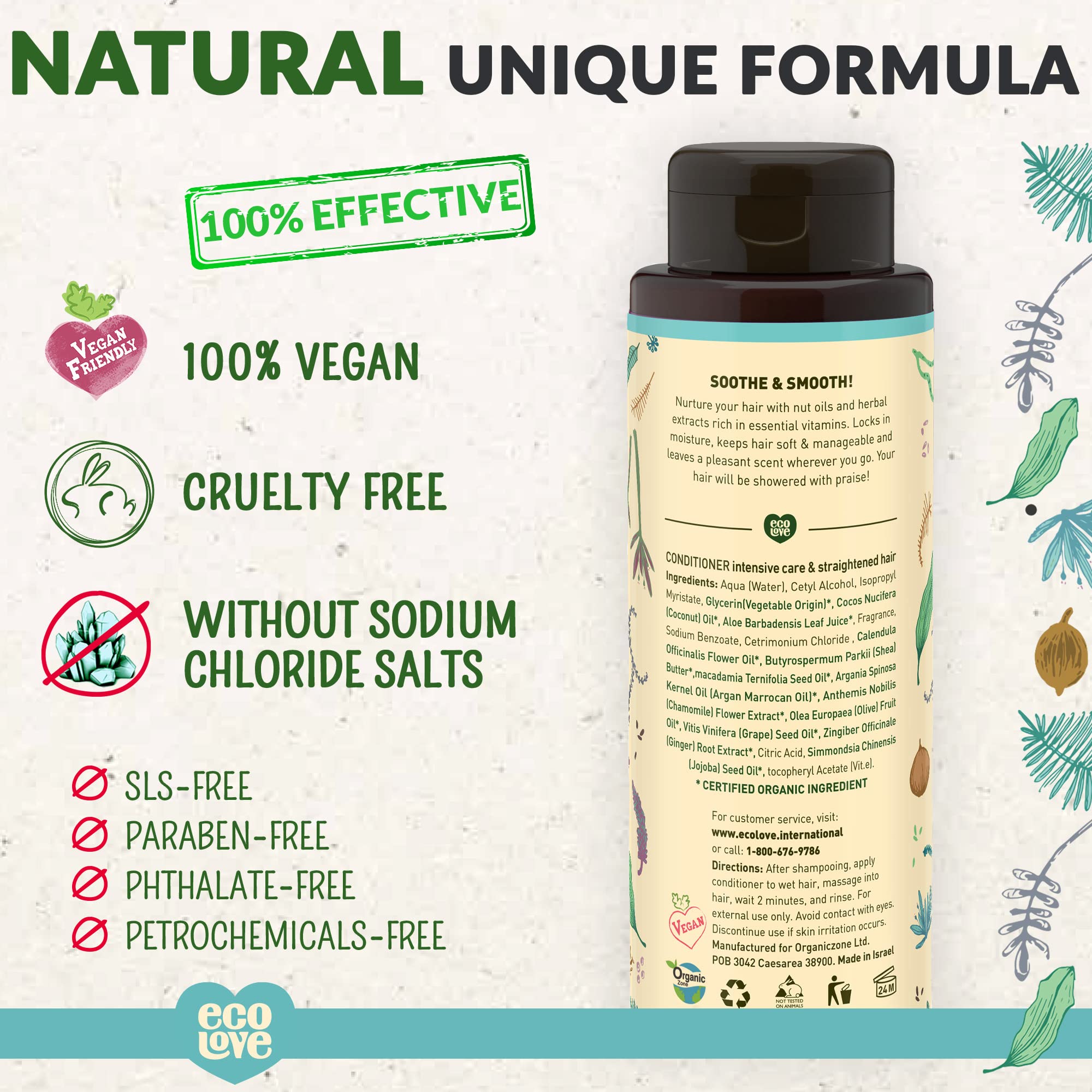 ecoLove deep-conditioning bottle pour demonstrates easy application for even coverage.