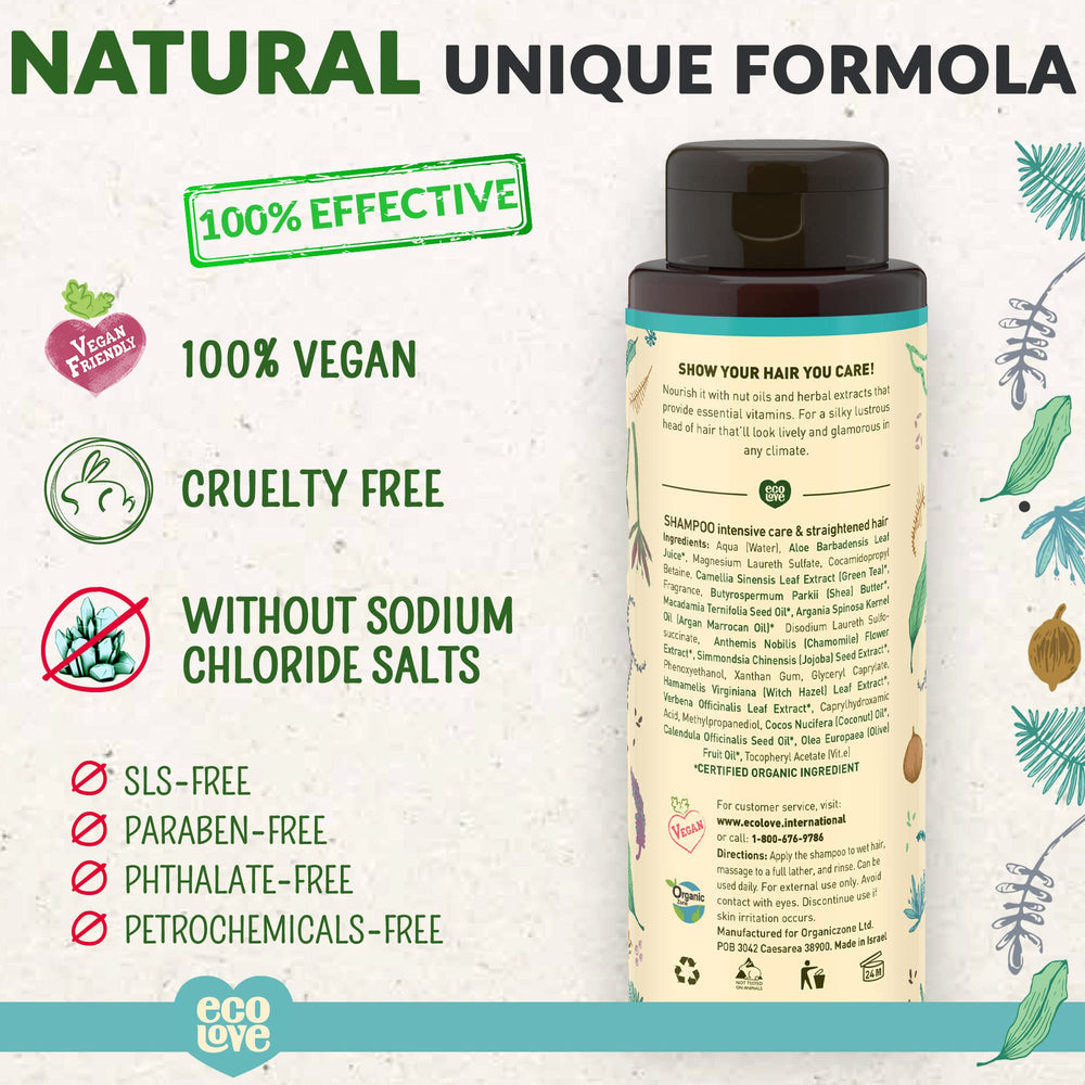 ecoLove shampoo foaming close-up shows rich lather and gentle cleansing