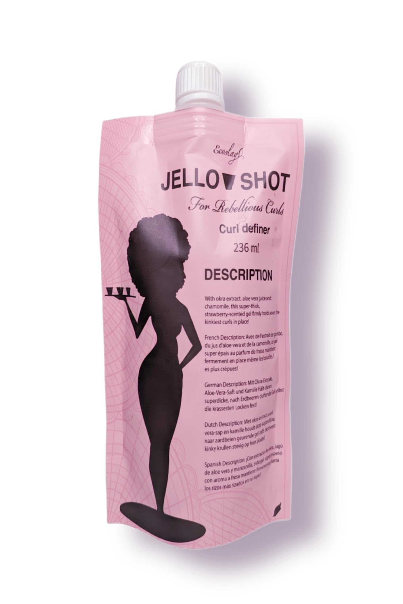 Ecoslay Jello Shot Gel bottle packaging showing durable curl hold
