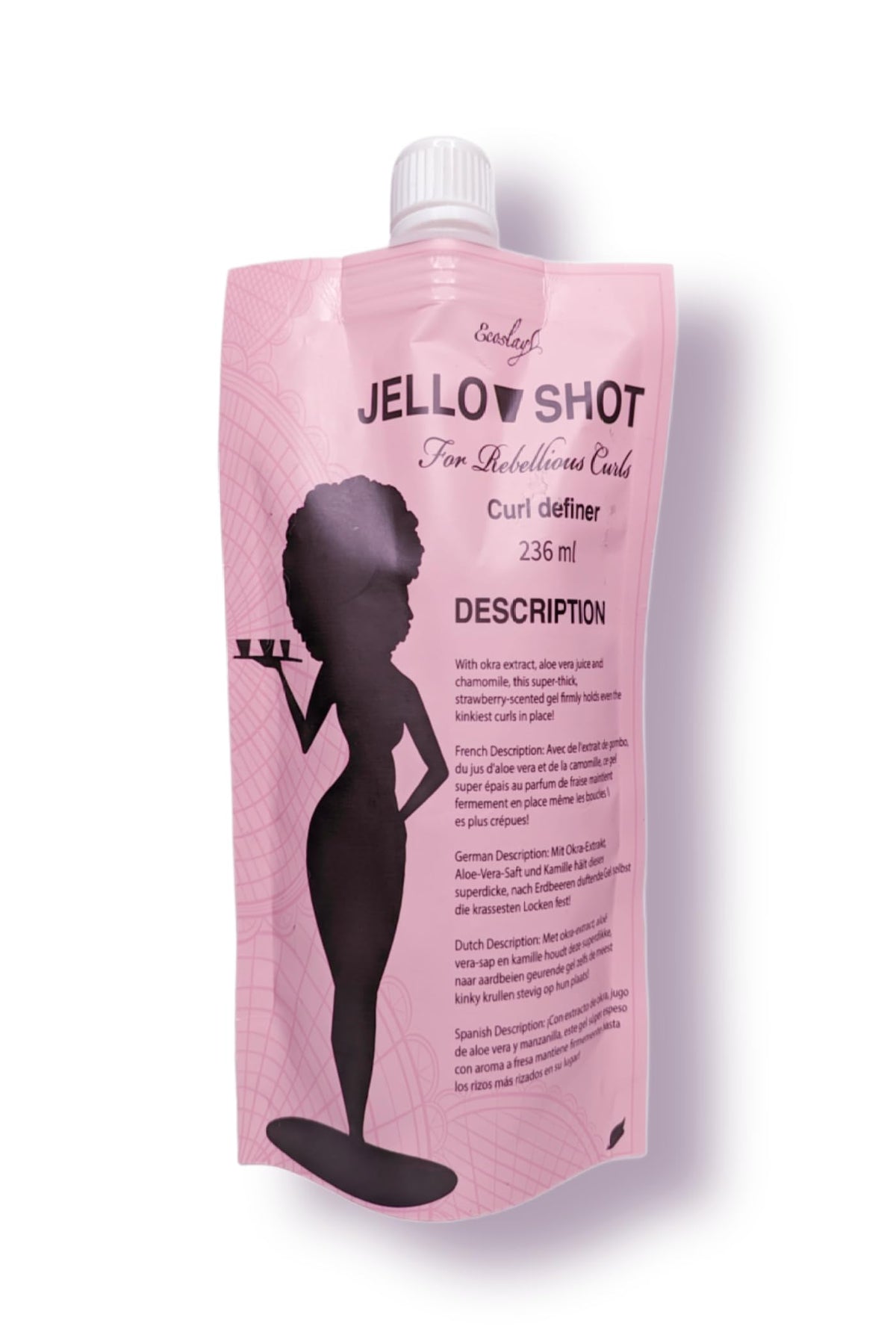 Ecoslay Jello Shot Gel bottle packaging showing durable curl hold