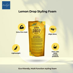 Ecoslay Lemon Drop Styling Foam sleek curls gloss highlighting radiant shine