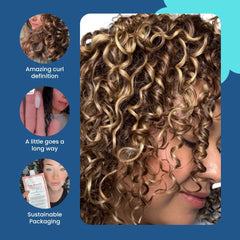 Curls being defined with Ecoslay Orange Marmalade, showcasing pattern and bounce.