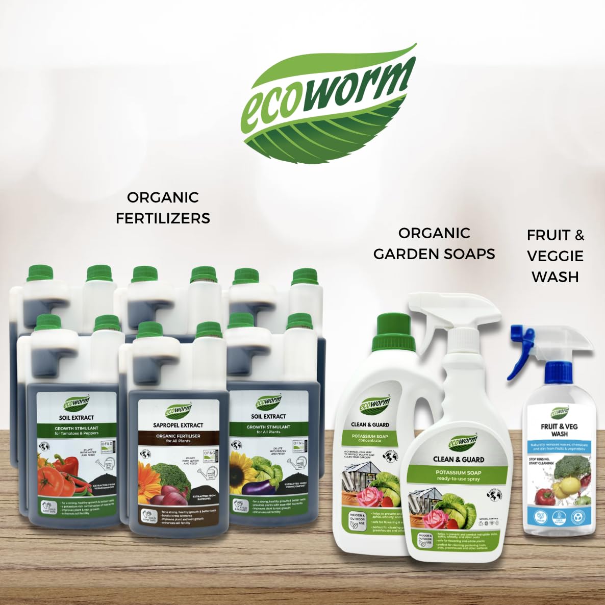 Ecoworm Potassium Soap Concentrate sustainable-gardening scene promotes eco-friendly soil and pollinator care.