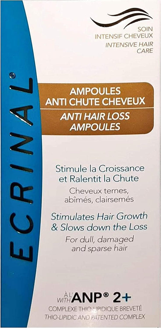 Ecrinal ANP2+ ampoules being massaged into the scalp for refreshed, nourished-looking hair.
