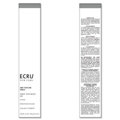 ECRU New York Dry Texture Spray textures hair for versatile styling.
