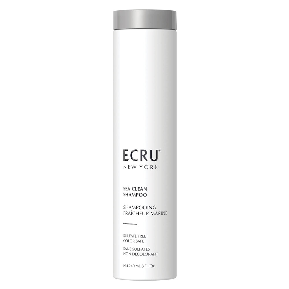 ECRU New York Sea Clean Shampoo bottle closeup for premium cleansing.
