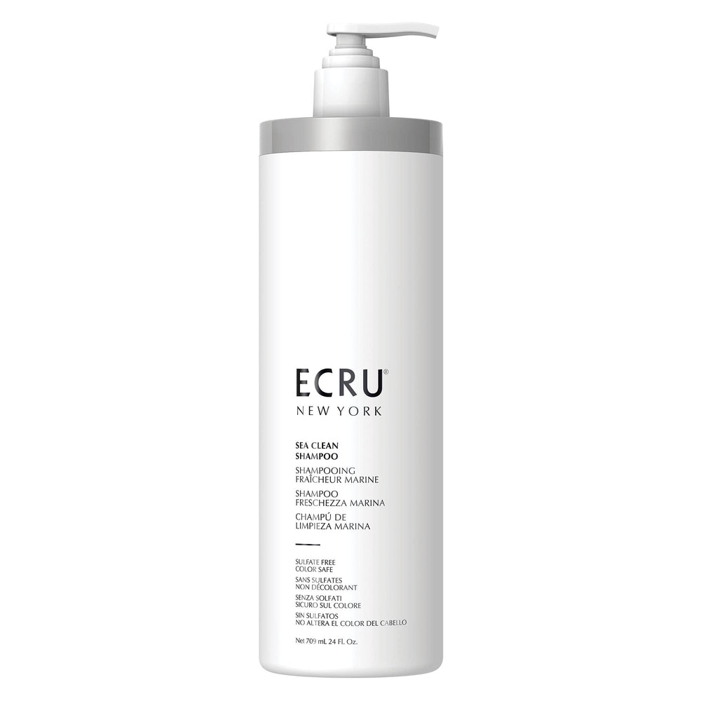 Ecru New York Sea Clean Shampoo shows rich lather for a refreshing cleanse.