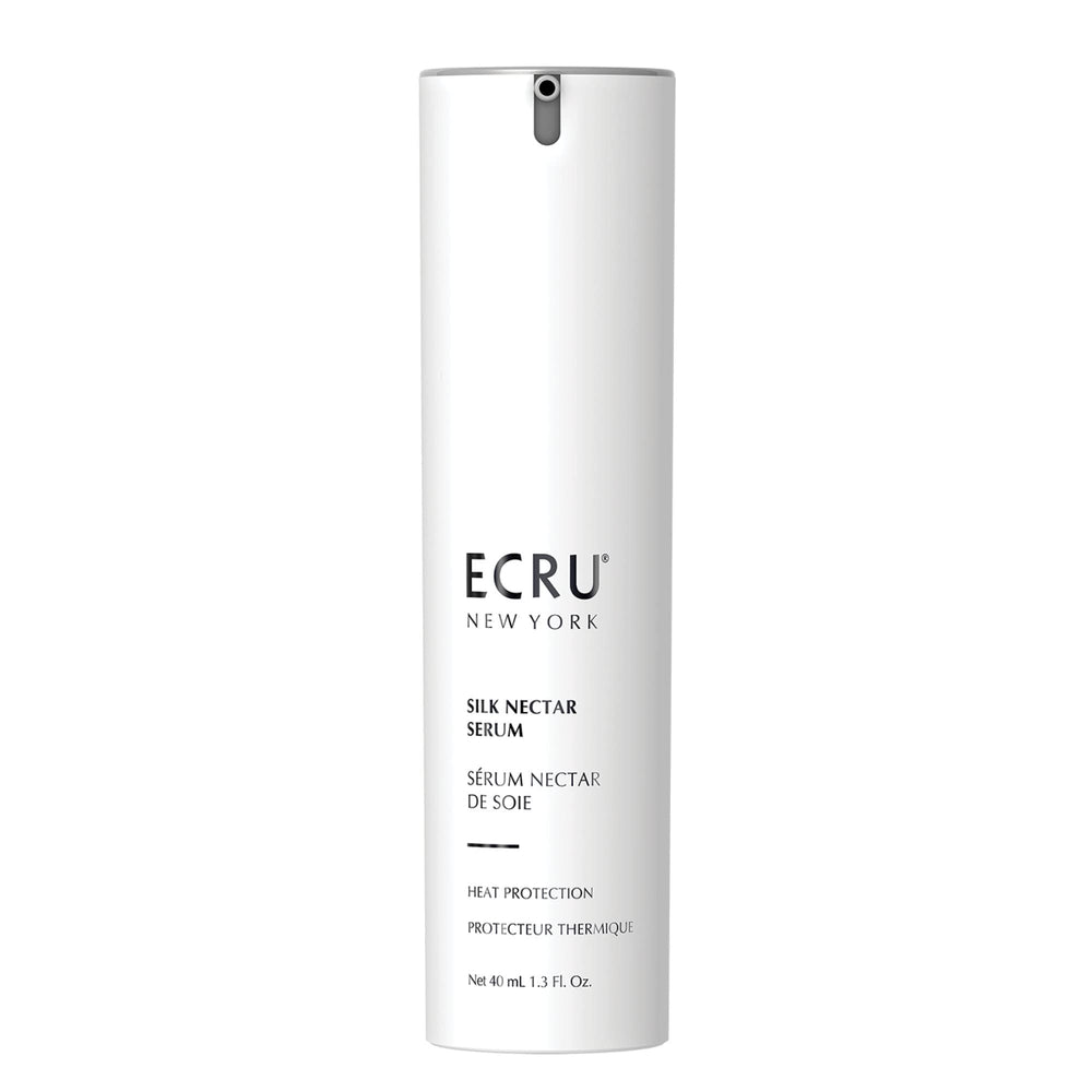 Ecru New York Silk Nectar bottle pour demonstrates light heat protection.