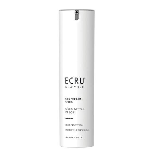 Ecru New York Silk Nectar bottle pour demonstrates light heat protection.