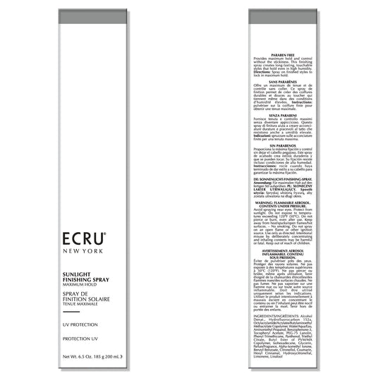 ECRU New York Sunlight Finishing Spray being applied for restyling without stiffness.