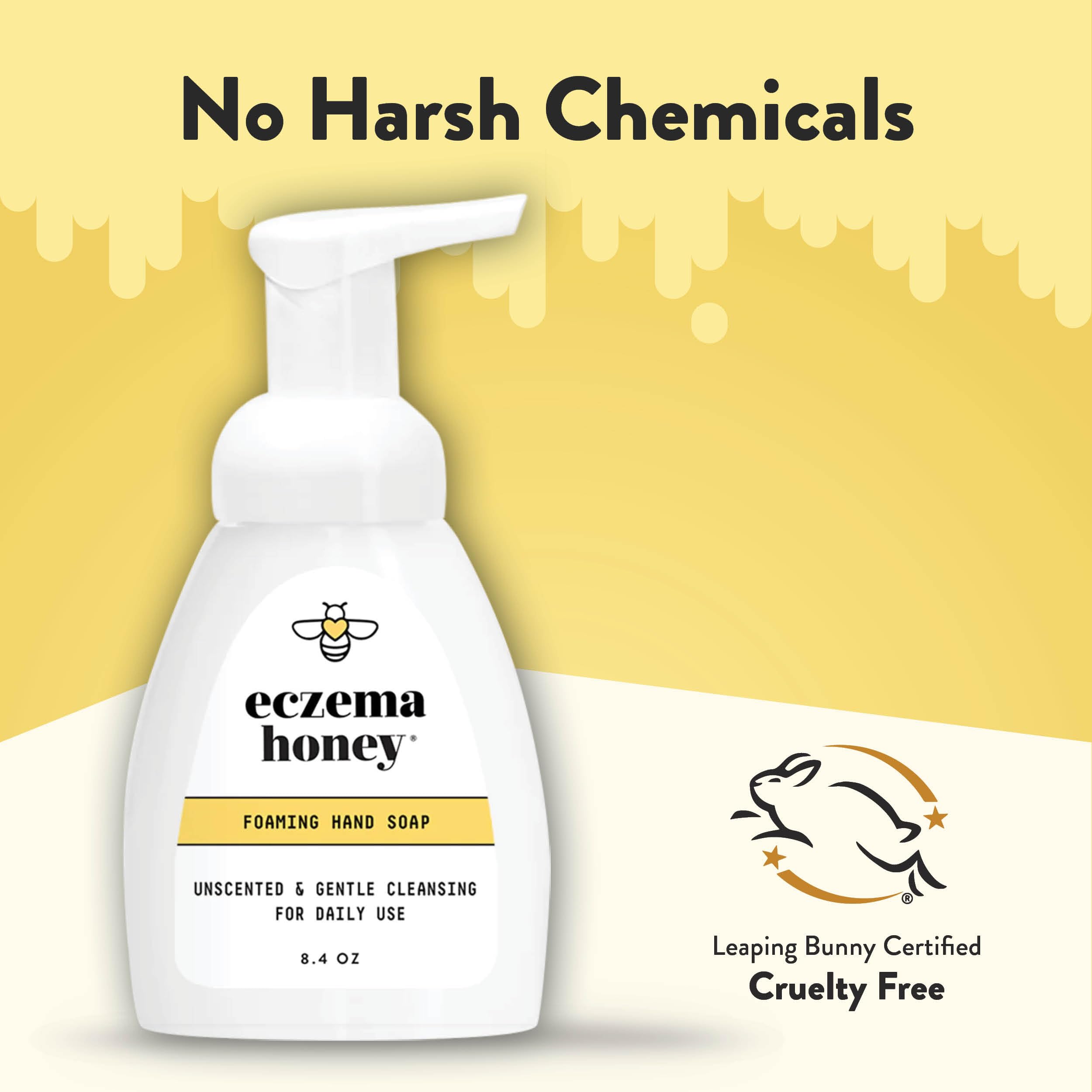 Eczema Honey hand soap at sink for daily routine