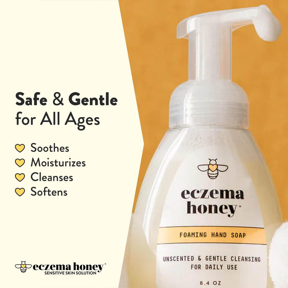 Eczema Honey ingredients close-up with colloidal oatmeal and honey